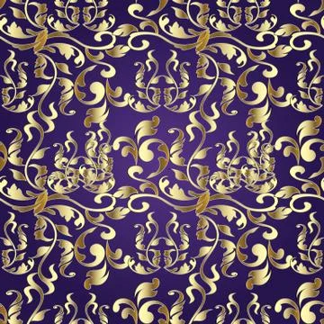 Damask gold seamless pattern. Stock Illustration