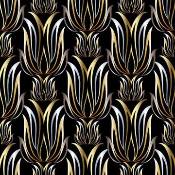 Damask luxury vector seamless pattern. Floral background 스톡 일러스트