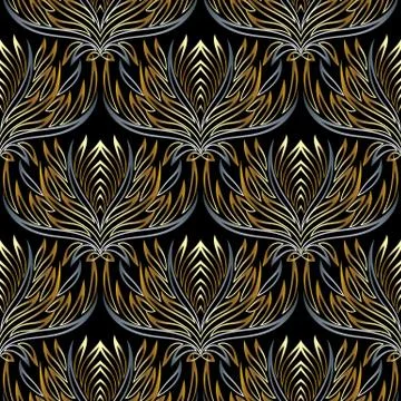 Damask luxury vector seamless pattern. Floral background 스톡 일러스트