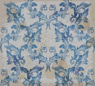 Damask old pattern ornament decor Vector. Baroque fabric texture illustration Stock Illustration