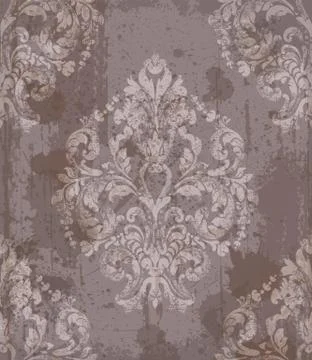 Damask old pattern ornament decor Vector. Baroque fabric texture illustration Stock Illustration