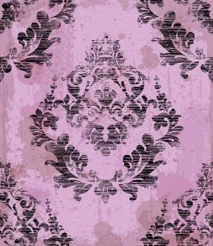 Damask old pattern ornament decor Vector. Baroque fabric texture illustration Stock Illustration