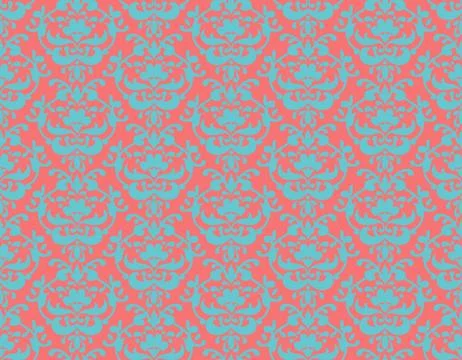 Damask ornament seamless patterns Illustrazione stock