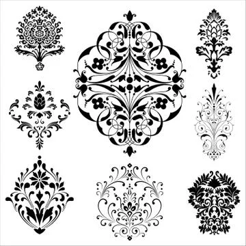 Damask Ornaments Illustrazione stock