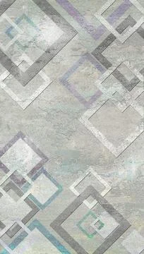 Damask patchwork pattern geometric floral ornaments Vintage tile digital design Stock Illustration