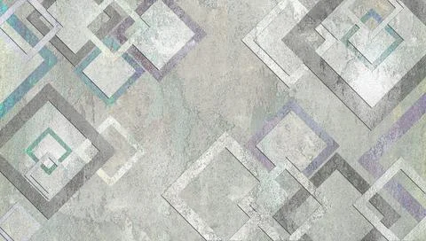 Damask patchwork pattern geometric floral ornaments Vintage tile digital design Stock Illustration