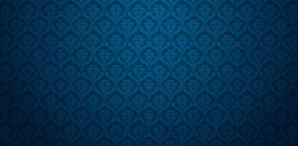 Damask Pattern blue Stock Illustration