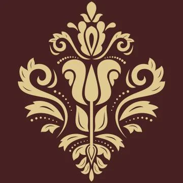 Damask  Pattern. Golden Ornament 스톡 일러스트