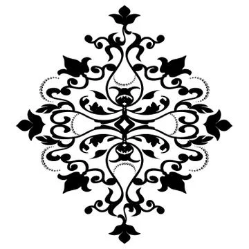 Damask pattern. Isolated on white background. Stock Illustration