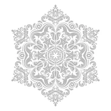 Damask  Pattern. Orient Grey Ornament Illustrazione stock
