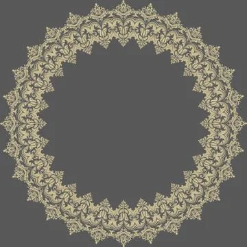 Damask  Pattern. Orient Round Ornament Illustrazione stock