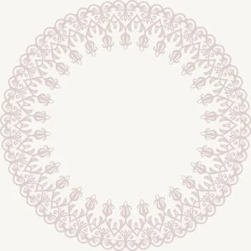 Damask  Pattern. Orient Round Pink Ornament Stockillustratie
