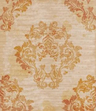 Damask pattern ornament decor Vector. Baroque fabric texture illustration des イラスト素材