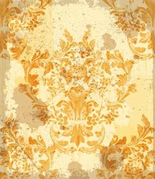 Damask pattern ornament decor Vector. Baroque fabric texture illustration des 스톡 일러스트