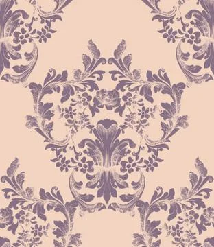 Damask pattern ornament decor Vector. Baroque fabric texture illustration des Illustrazione stock