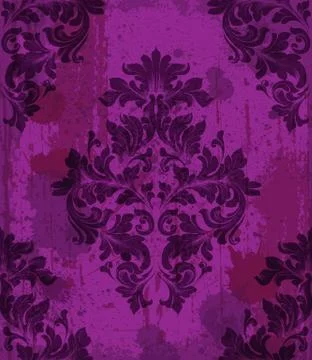 Damask pattern ornament decor Vector. Baroque fabric texture illustration des 스톡 일러스트