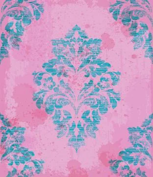 Damask pattern ornament decor Vector. Baroque fabric texture illustration des イラスト素材