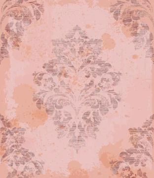 Damask pattern ornament decor Vector. Baroque fabric texture illustration des イラスト素材