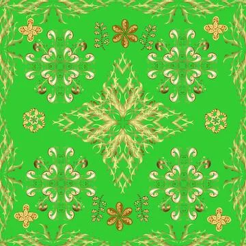 Damask pattern repeating background. Antique golden repeatable sketch. Golden el 스톡 일러스트