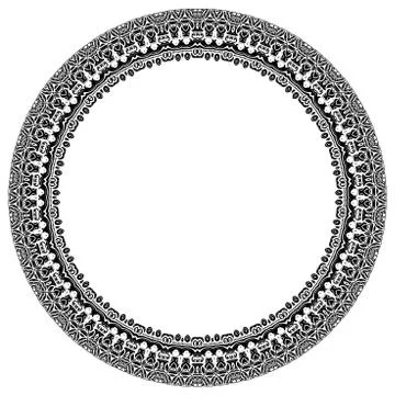 Damask  Pattern. Round Ornament Illustrazione stock