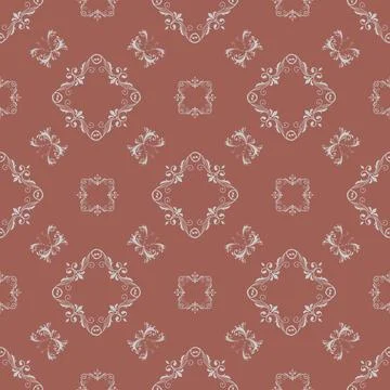 Damask pattern tile shape, seamless. Stock Illustration