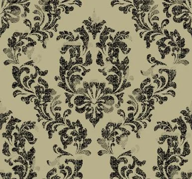 Damask pattern Vector illustration handmade ornament decor. Baroque backgroun Illustrazione stock