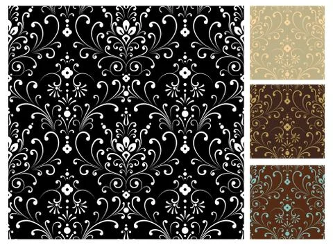Damask Patterns Stock Illustration