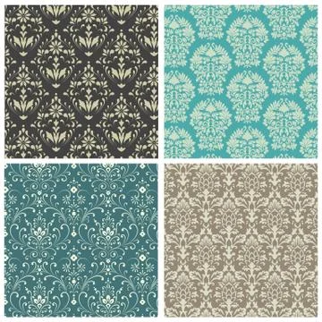 Damask Patterns Stock Illustration