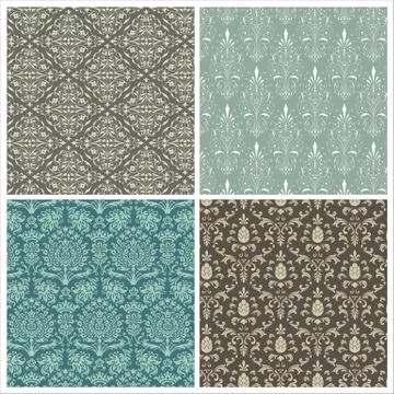 Damask Patterns Stock Illustration