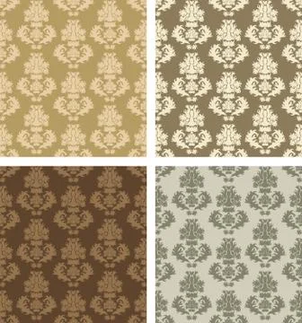 Damask patterns Illustrazione stock
