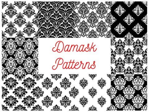 Damask patterns. Ornamental decoration Illustrazione stock