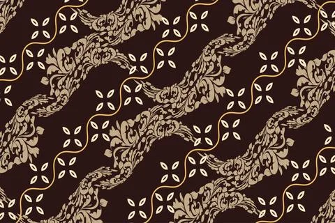 Damask repeat vector pattern background Stock Illustration