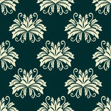 Damask seamless floral pattern Illustrazione stock