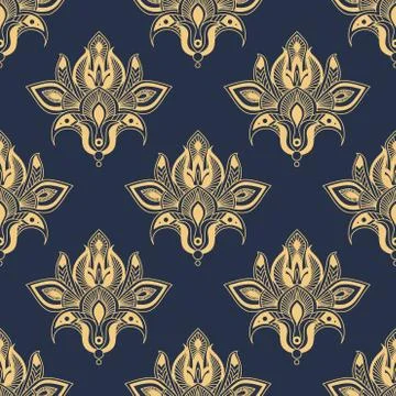 Damask seamless floral pattern Illustrazione stock