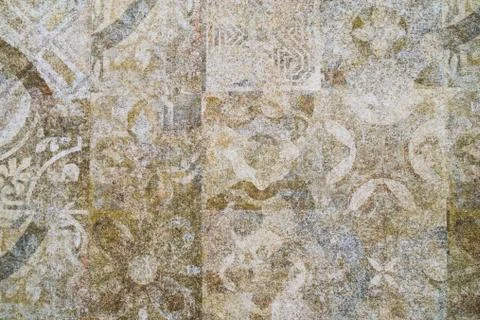 Damask Seamless Floral Pattern. Marble Rough Rusty Surface Background Stock Photos