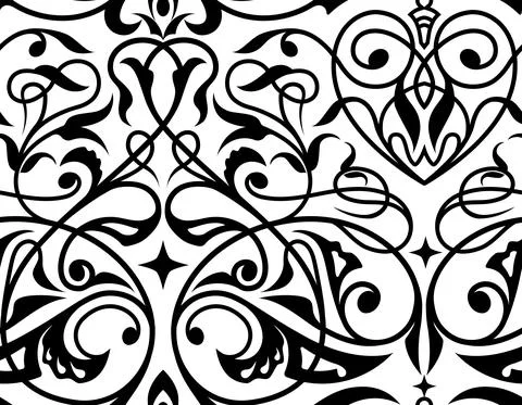 Damask  seamless ornament. Stock Illustration