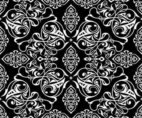 Damask  seamless ornament. Stock Illustration