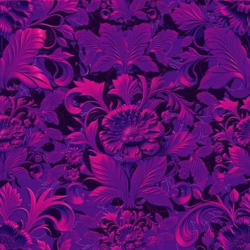 Damask seamless pattern. 3D steel seamless element with shadow and highlight. Stock Illustration