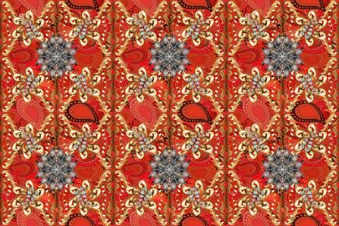 Damask seamless pattern background. Exquisite floral baroque template. Classical Stock Illustration