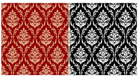 Damask seamless pattern background Stock Illustration