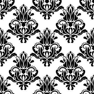 Damask seamless pattern background Illustrazione stock