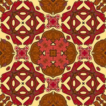 Damask seamless pattern background, moroccan colorful ornament Stock Illustration