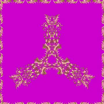 Damask seamless pattern for design. Vector seamless pattern on neutral, magenta 스톡 일러스트