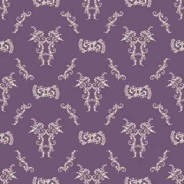 Damask seamless pattern for design, vector Illustration. Illustrazione stock