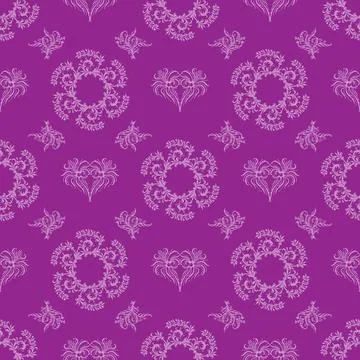 Damask seamless pattern for design, vector Illustration. Illustrazione stock