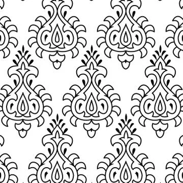 Damask seamless pattern. elegant vintage baroque floral background texture. Stock Illustration