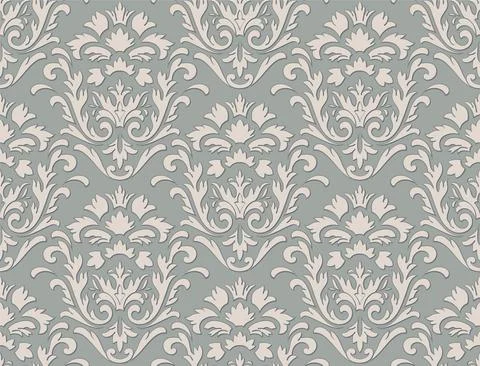 Damask seamless pattern element. Vector classical luxury old fashioned damask Illustrazione stock