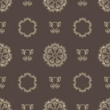 Damask seamless pattern element vector. Illustrazione stock