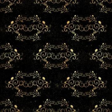 Damask seamless pattern. Fine vector traditional ornament with oriental golde 스톡 일러스트