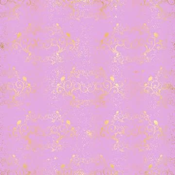 Damask seamless pattern. Fine vector traditional ornament with oriental golde Stock Illustration